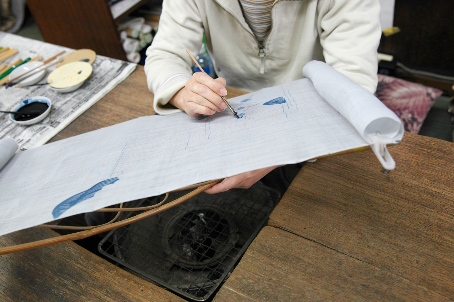 友禅染に欠かせない机